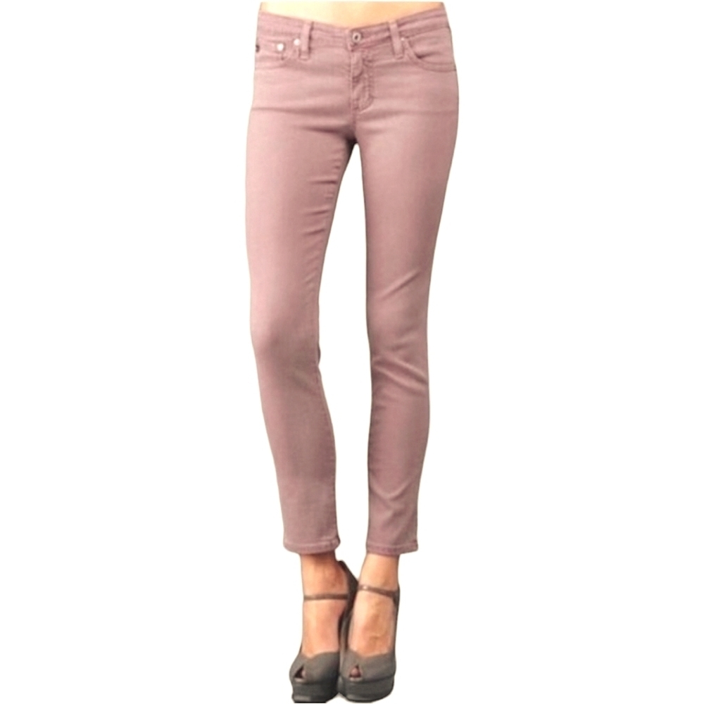 Ag Adriano Goldschmied Pink Ankle Cropped Jeans
